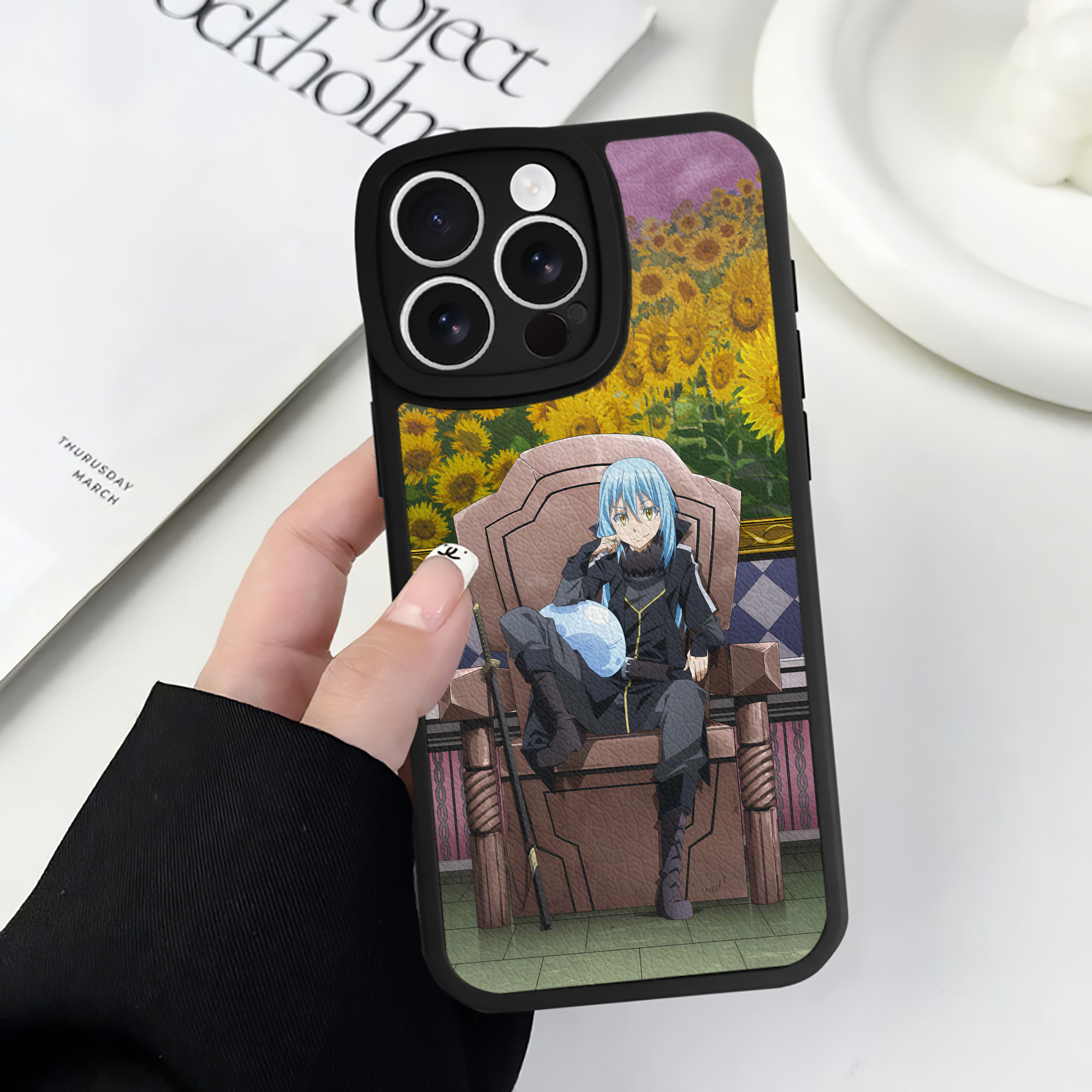 （画像用） 転スラ Regarding Reincarnated to Slime 【iPhone 16シリーズ対応】シリコンスマホケース（レザー調） 材質：シリコン